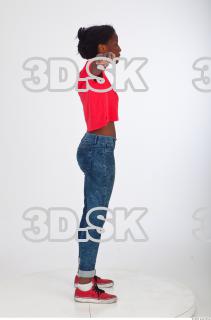 Whole body blue jeans red tshirt reference of Carrie 0023